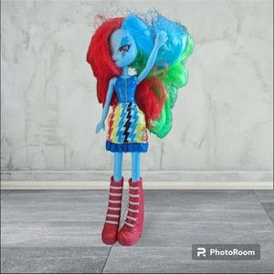My Little Pony Equestria Blue Girl Rainbow Doll Hasbro Red Boots 2012 Christmas